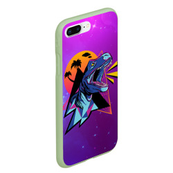 Чехол для iPhone 7Plus/8 Plus матовый Retrowave Neon Dinosaur - фото 2