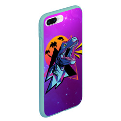 Чехол для iPhone 7Plus/8 Plus матовый Retrowave Neon Dinosaur - фото 2