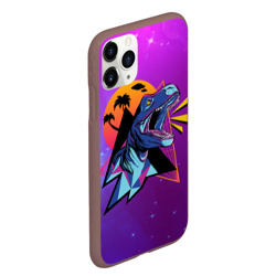 Чехол для iPhone 11 Pro Max матовый Retrowave Neon Dinosaur - фото 2