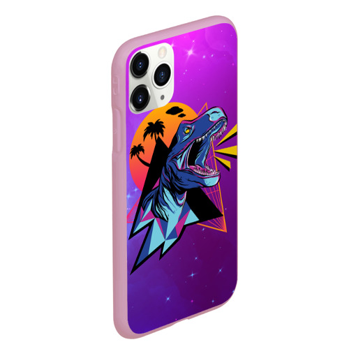 Чехол для iPhone 11 Pro Max матовый Retrowave Neon Dinosaur, цвет розовый - фото 3