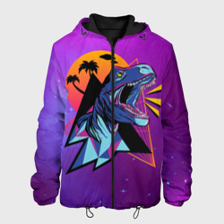 Мужская куртка 3D Retrowave Neon Dinosaur