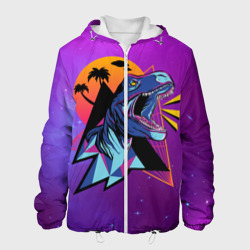 Мужская куртка 3D Retrowave Neon Dinosaur