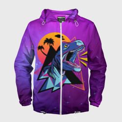 Мужская ветровка 3D Retrowave Neon Dinosaur