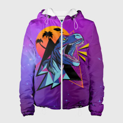 Женская куртка 3D Retrowave Neon Dinosaur