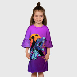 Детское платье 3D Retrowave Neon Dinosaur - фото 2