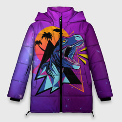 Женская зимняя куртка Oversize Retrowave Neon Dinosaur