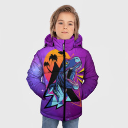 Зимняя куртка для мальчиков 3D Retrowave Neon Dinosaur - фото 2