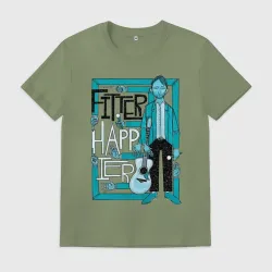 Мужская футболка хлопок Radiohead fitter and happier