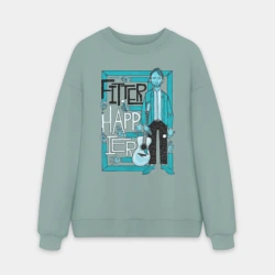 Мужской свитшот oversize без начеса хлопок Radiohead fitter and happier