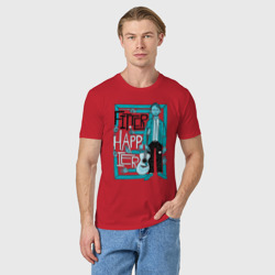 Мужская футболка хлопок Radiohead fitter and happier - фото 2