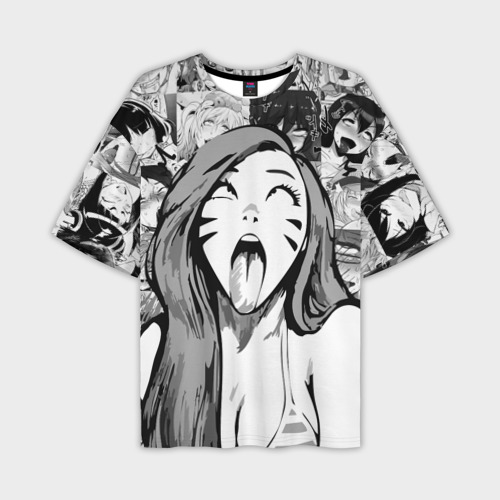 Мужская футболка oversize 3D Belle Delphine Ahegao, цвет 3D печать