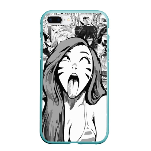 Чехол для iPhone 7Plus/8 Plus матовый Belle Delphine Ahegao, цвет мятный