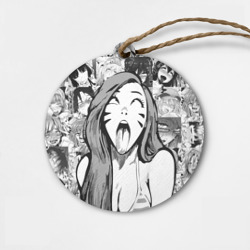 Деревянная игрушка круг Belle Delphine Ahegao