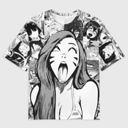 Мужская футболка oversize 3D Belle Delphine Ahegao