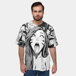 Мужская футболка oversize 3D Belle Delphine Ahegao - фото 2