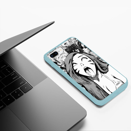 Чехол для iPhone 7Plus/8 Plus матовый Belle Delphine Ahegao, цвет мятный - фото 5