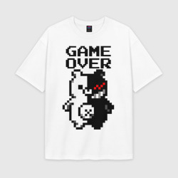 Женская футболка Oversize хлопок texturе Monokuma game over