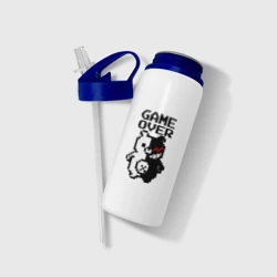 Бутылка для воды с трубочкой Monokuma game over - фото 2