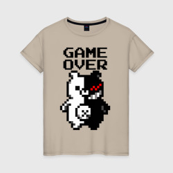 Женская футболка хлопок Monokuma game over