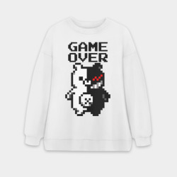 Женский свитшот oversize без начеса хлопок Monokuma game over
