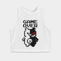 Женская укороченная майка-топ хлопок Monokuma game over