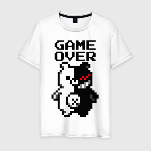 Мужская футболка хлопок Monokuma game over, цвет белый