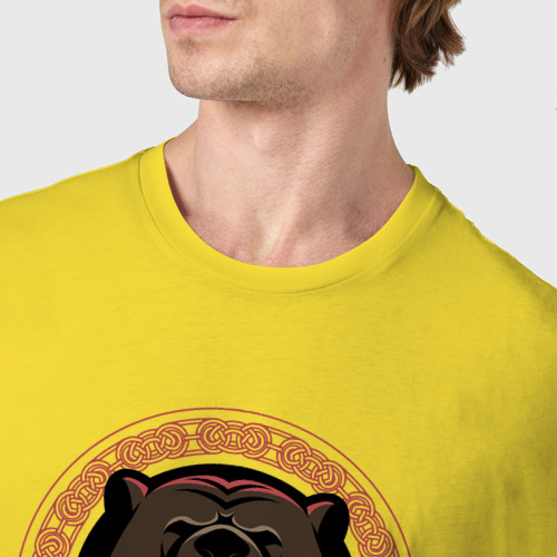 Мужская футболка хлопок Valheim  logo, цвет желтый - фото 6