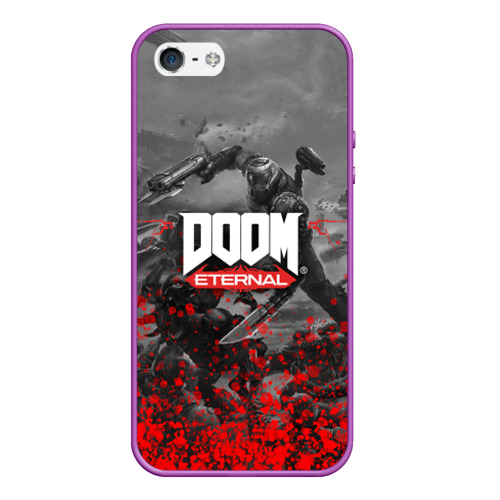 Чехол для iPhone 5/5S матовый Doom, цвет фиолетовый