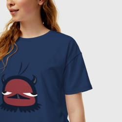 Женская футболка хлопок Oversize Неро птичка - фото 2
