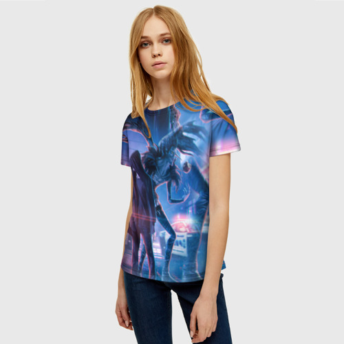 Женская футболка 3D В поисках жертвы, цвет 3D печать - фото 3