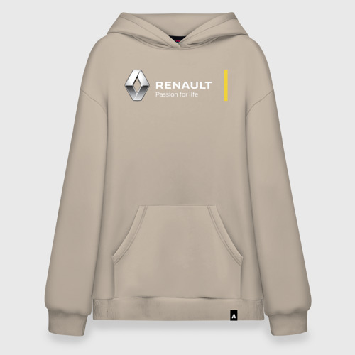 Худи SuperOversize хлопок Renault Passion for life, цвет миндальный