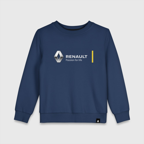 Детский свитшот хлопок Renault Passion for life, цвет темно-синий