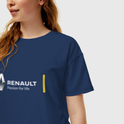 Женская футболка хлопок Oversize Renault Passion for life - фото 2