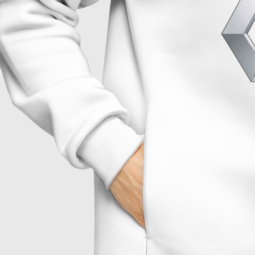 Мужское худи Oversize хлопок Renault logo, цвет белый - фото 8