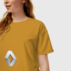 Женская футболка хлопок Oversize Renault logo - фото 2