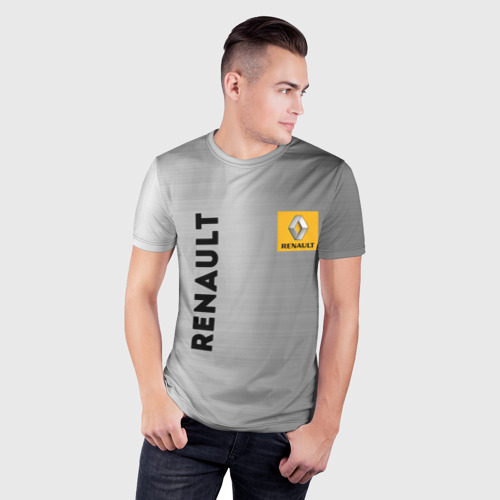 Мужская футболка 3D Slim Renault | Сталь, цвет 3D печать - фото 3