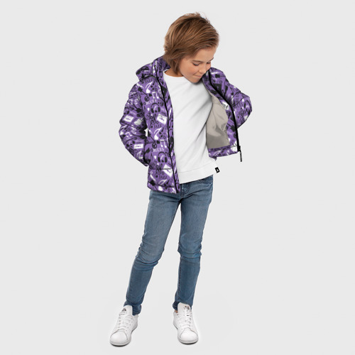 Зимняя куртка для мальчиков 3D Музыка, цвет светло-серый - фото 5