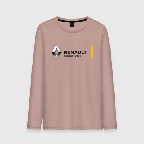 Мужской лонгслив хлопок Renault, цвет пыльно-розовый