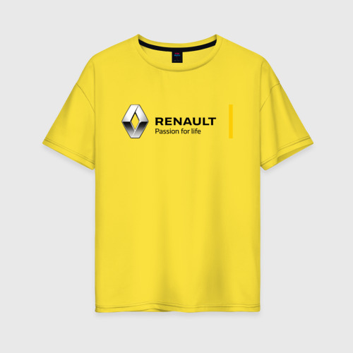 Женская футболка хлопок Oversize Renault, цвет желтый