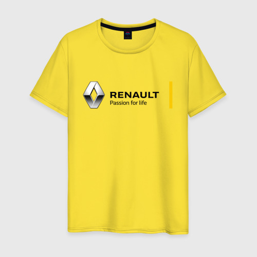 Мужская футболка хлопок Renault, цвет желтый