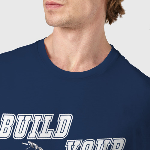Мужская футболка хлопок build your dream, цвет темно-синий - фото 6