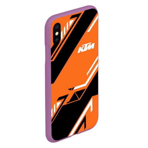 Чехол для iPhone XS Max матовый KTM КТМ sport, цвет фиолетовый - фото 3