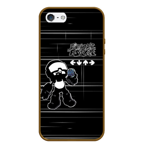 Чехол для iPhone 5/5S матовый Tankmen Friday night Funkin, цвет коричневый