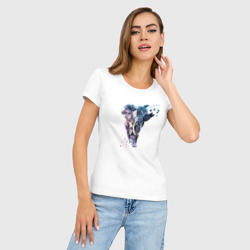 Женская футболка хлопок Slim Геометрический Слон - фото 2