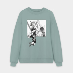 Мужской свитшот oversize без начеса хлопок Хината против Кагеямы Haikyuu