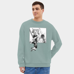 Мужской свитшот oversize без начеса хлопок Хината против Кагеямы Haikyuu - фото 2