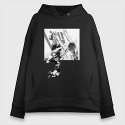 Женское худи Oversize хлопок Хината против Кагеямы Haikyuu