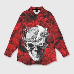 Мужская рубашка oversize 3D Berserk skulls