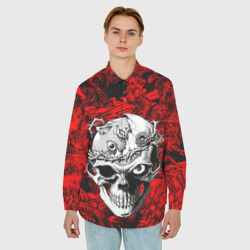 Мужская рубашка oversize 3D Berserk skulls - фото 2