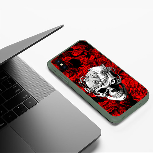 Чехол для iPhone XS Max матовый с принтом BERSERK skulls, фото #5